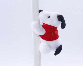 Snoopy, Dog, White Red, Pencil Topper Hugger, Peluche Grabber, années 1980, Tiny Soft Toy, Action Figure, Collection vintage, ~ 20-01-09 AA