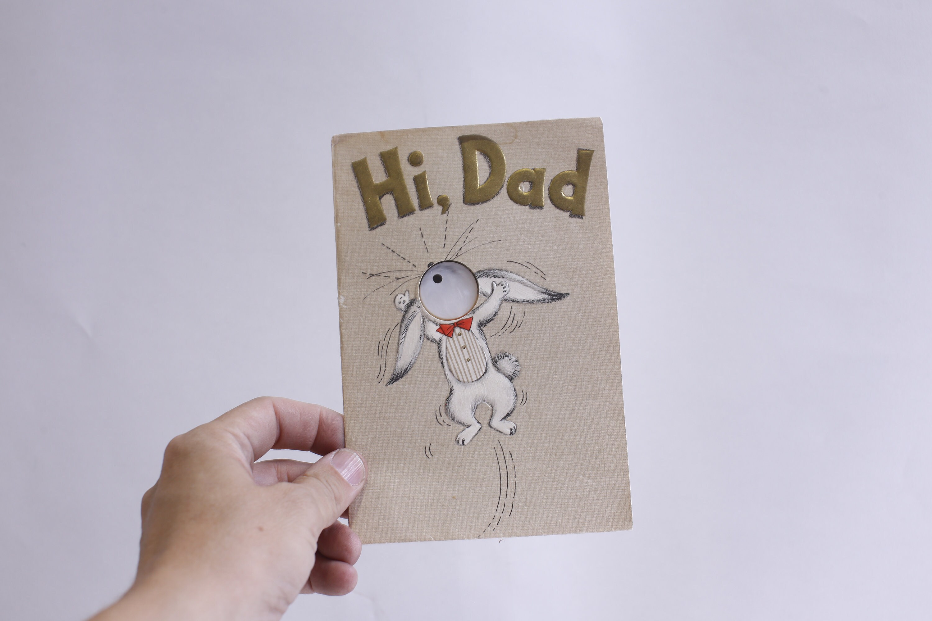 Hi Dad Happy Birthday Bunny Design Greeting Card Thoughts - Etsy