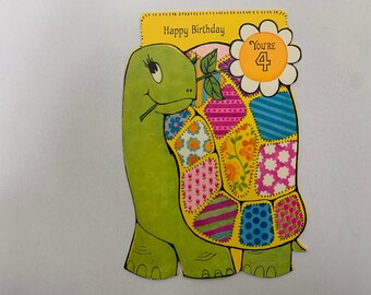 Años 70, Feliz cumpleaños, Eres 4, Tarjeta de felicitación, Escritos, Artesanía, Scrapbooking, Hobby, Papel, Papelería, Vintage, ~EB-43859 356