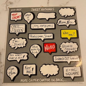 Lieve woordjes, Chitter Chatter, bijschriften, zinnen, school, stickervel, 210-95F, ambacht, decor, kaart maken, vintage, ~ 20-01-948