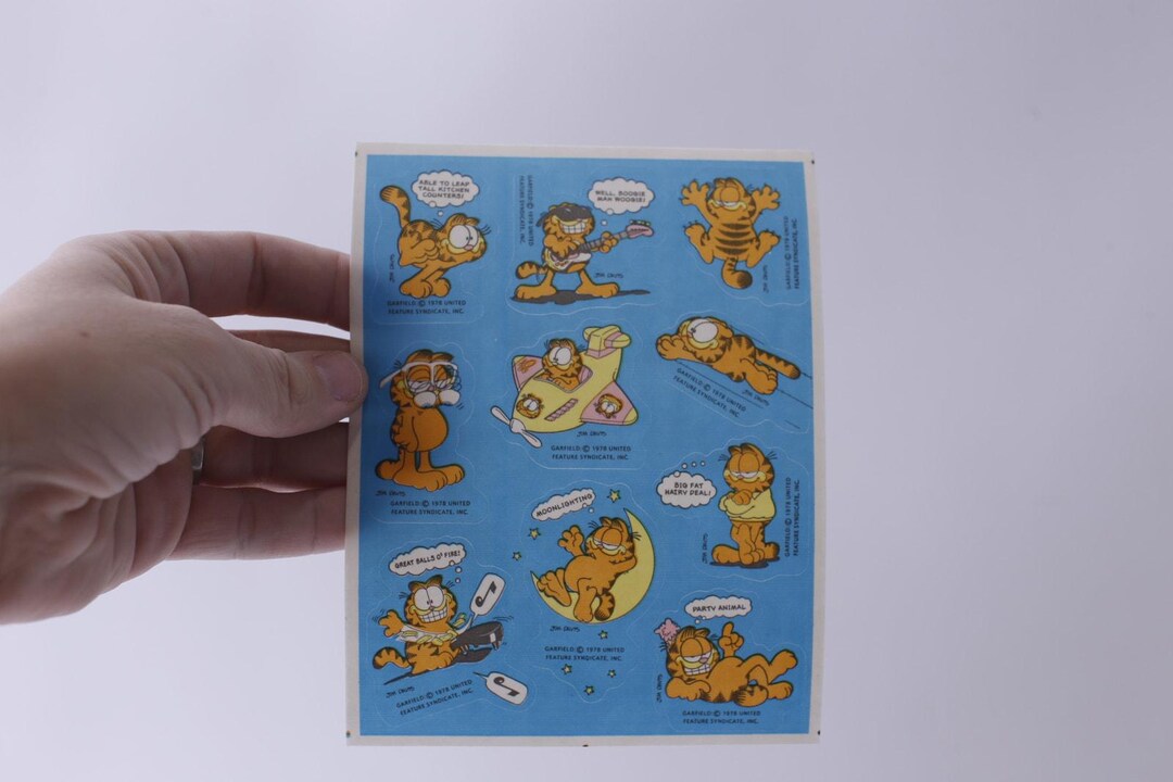 Garfield, 1978, UFS, Funny Phrases, Vintage, Single Sticker Sheet ...