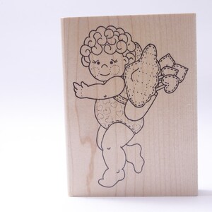 Adorable, Cupidon, Ange, Amour, Romance, Saint-Valentin, Azadi Eades, Timbre de message, Bois, Caoutchouc, Tampon, vintage, Fabrication de cartes, ~ M-01-02
