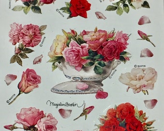 Marjolein Bastin Roses Single Sticker Sheet 1982 Scrap Booking Sticker Collecting Hallmark Craft ~ G-11 1114