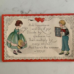 Anni '20, San Valentino, Ragazza, Ragazzo, Amore, Cartolina, Antico, Carta, Cancelleria, Vintage, ~221118-EB-25245 483
