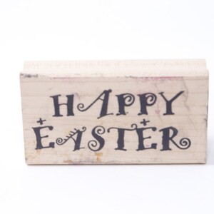 Buona Pasqua, Vacanze, Saluti, Gomma, Timbri messaggio, 3", Vintage, Fabbricazione di carte, Hobby, Cancelleria, ~20-35-1229