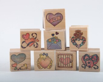 Pretty Hearts, Stamp Set, Vintage, Heart Shape, Design, Card Making, Scrapbooking, Cute, Sweet, Love, Teddy Bears ~ 20-01-29