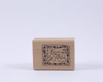 Herfst, Seizoen, Postzegel, Bloem patronen - Bericht Stempel - Houten, Rubber, Stempel - Vintage - Kaart maken ~ 20-01-133