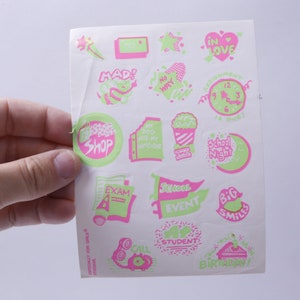 Spécialement pour les filles, rose vert, objets, phrases, école, fête, anniversaire, boutique, amour, feuille d’autocollants, fabrication de cartes, vintage, ~ M-03-03
