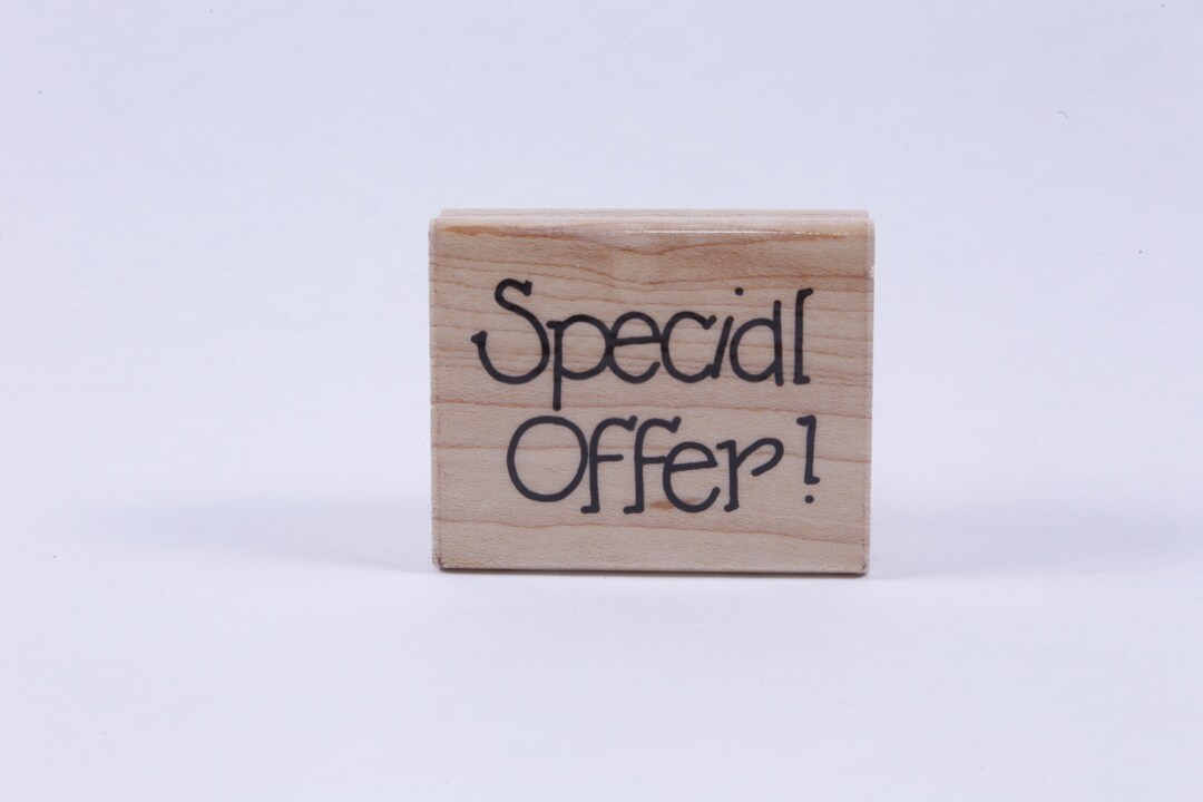 With The Offer Phrease Special Offer, Phrase, Words, Announcement - Message Stamp - Wooden ...