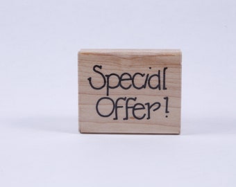 Speciale Aanbieding, Zin, Woorden, Aankondiging - Bericht Stempel - Houten, Rubber, Stempel - Vintage - Kaart maken ~ 20-01-133