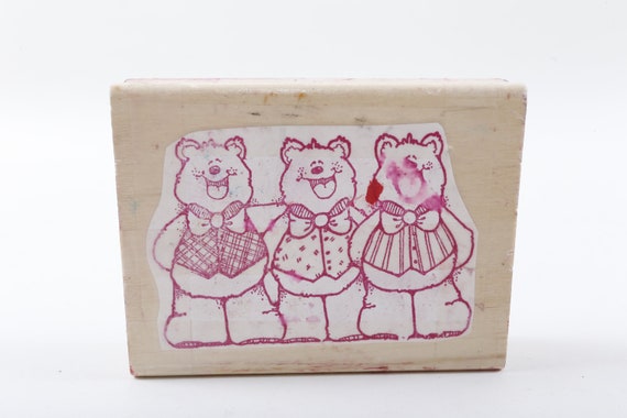 Smiling Bears, Hook's Lines & Inkers, Stamp, Message Stamp, Rubber Stamp,  Stampin Up, Vintage, Card Making, 20-19-657 