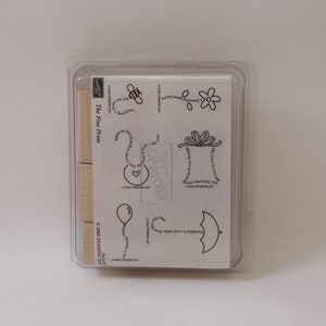 La letra pequeña, Amistad, Navidad, Bebé, Cumpleaños, Juego de sellos, Madera, Goma, Sellos de mensajes, Vintage, Fabricación de tarjetas, ~ MISC-052 610