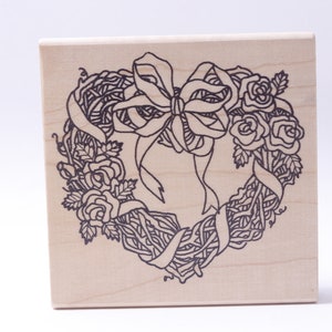Cœur, Floral, Cadre, Amour, Saint-Valentin, Imagine That, Message Stamp, Bois, Caoutchouc, Tampon, vintage, Fabrication de cartes, ~ M-05-04
