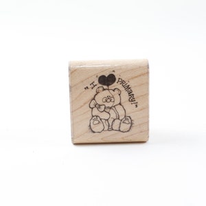 I Love Primary, Bear, LDS MORMON, DOTS, Stamp, Message Stamp, Rubber Stamp, Wooden, Stampin Up, Vintage, Card Making , ~ 20-01-196