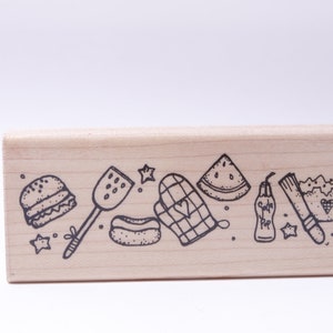 Cucinare, Utensili, Cucina, Festa, Vacanza, Cibo, Bevande, Linea, Timbro messaggio, Legno, Gomma, Timbro, Vintage, Fabbricazione di carte, ~ M-05-02
