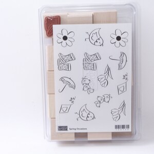 Occasions printanières, Oiseaux, Fleurs, Cœur, Stampin Up, Ensemble de timbres, Bois, Caoutchouc, Timbres à message, Fabrication de cartes, Passe-temps, Papeterie, ~20-34-1208
