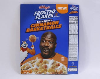 Shaq, Frosted Flakes, Paper Box, Kellogg's, Package, Basketball, Food Storage, Container, Limited Edition, Collectible, ~ 230202-14943 883