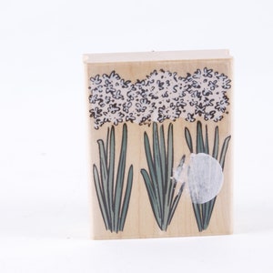 Flowers Plants Line Texture Hero Arts 2001 - Message Stamp - Wooden Rubber Stamp - Vintage - Card Making ~ 20-01-109