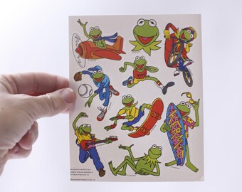 Vintage 1980s 90s Sticker Sheet: Jim Henson Muppets Kermit