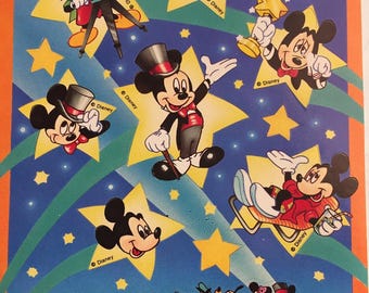 Mickey Mouse Disney Hollywood Vintage Single Sticker Sheet 1980's Scrap Booking Sticker Collecting Hallmark Craft ~ 20-01-1163
