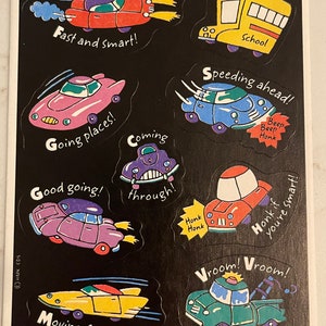 Autos, Schule, Lehrer, Nachricht, Motivation, Bildung, Kinder, Aufkleberbogen, Markenzeichen, Handwerk, Dekor, Kartenherstellung, Vintage, ~ 20-01-936
