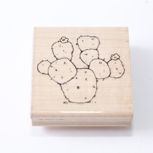 Cactus, Tampon simple, Tampon message - Bois, Caoutchouc, Tampon - vintage, 4 1/2, fabrication de cartes - 1258