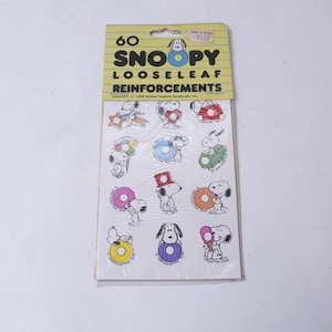 Peanuts, Snoopy, 60, Looseleaf, Paper Reinforcements, Sticker Sheets, Butterfly, Craft, Card Making, Vintage, ~ 20-01-684