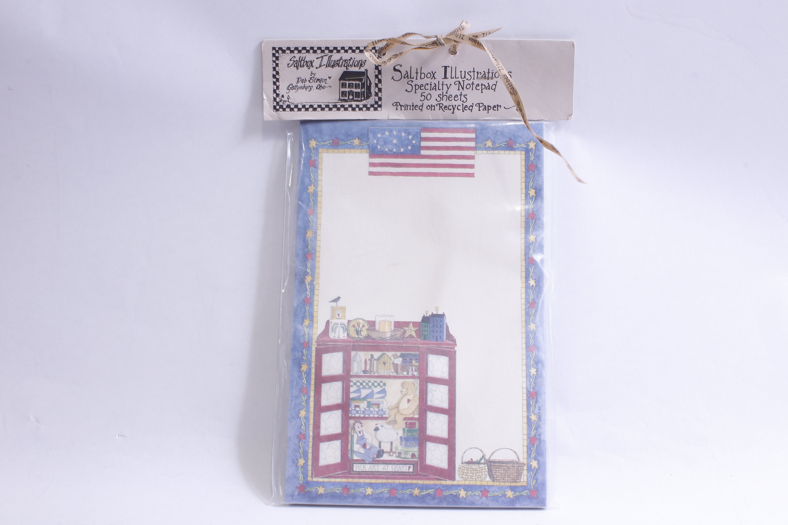 Saltbox Illustrations, Specialty Notepad, 50 sheets, Deb Strain, Recycled Paper, SEALED, Writing, Craft, Vintage, ~ 230624-GS 20