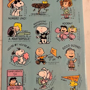 Peanuts, Schule, Lehrer, Botschaft, Motivation, Bildung, Kinder, Sticker Bogen, Handwerk, Dekor, Kartenherstellung, Vintage, ~ 20-01-936