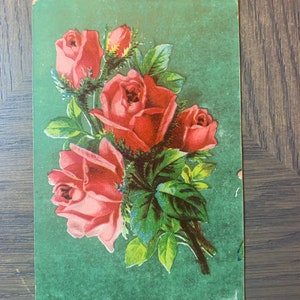 Rosenstrauß, Blumen, Postkarte, Blumenbild, Pastellfarben, 1900s, GEBRAUCHT, Schriften, Botschaftskarte, Papeterie, Vintage, ~ GC-1 1009