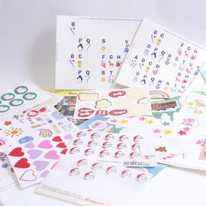 Sticker Sheets Set, Vintage Partial Christmas, Valentine's Day, Motivation, Rugrats, Letters, Objects,m, Scrapbooking, ~ 241107-WH 188