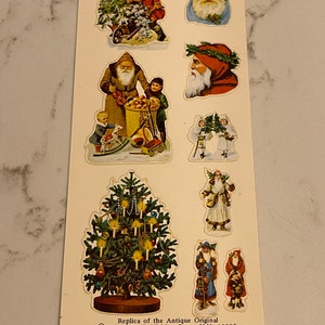Natal, Papai Noel, Árvore, Original Antigo, Estilo Antigo, Folha de Adesivos, Merrimack, Artesanato, Decoração, Fabricação de Cartões, Vintage, ~ 20-01-948