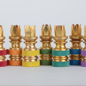 Chromatic Knurl Upgrade - Custom Lamp Finial Finish Detail for Finials Purchased from TopFinials