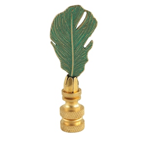 Verdigris & Brass Boho Feather Lamp Finial
