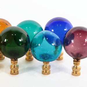 Blown Glass Lamp Finial on Brass Hardware - A Single Finial