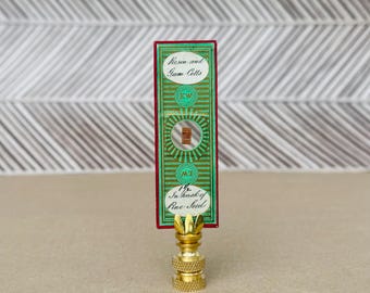 Antique Microscope Slide Lamp Finial - Edmund Wheeler Pine Seed Sample