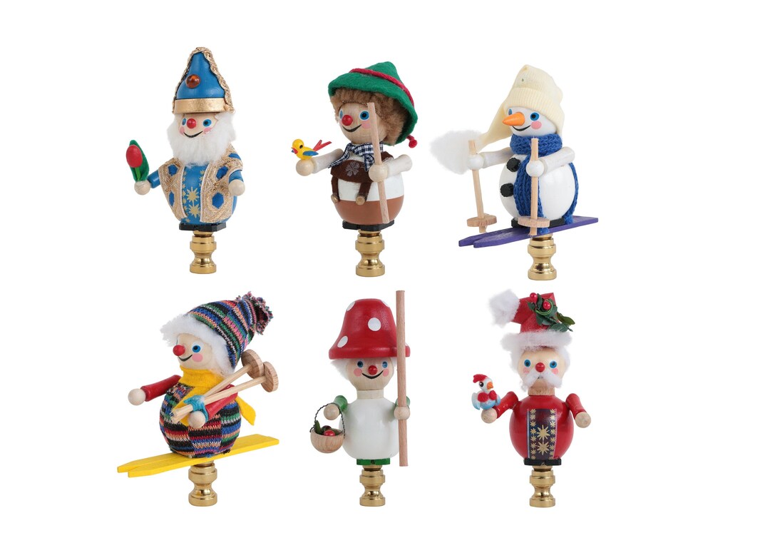 Steinbach German Wooden Christmas Ornament Lamp Finial on Brass