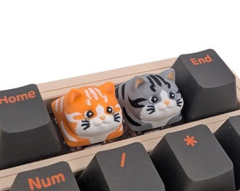 Keycap, Orange Cat, Grey Cat, Cherry MX Keycap
