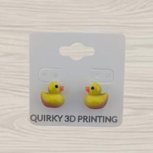 Resin Rubber Duck Stud Earrings: Playful Farm Animal Jewelry