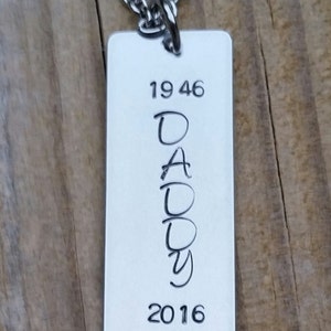 Personalized Daddy Memorial,Funeral gift,Womens Memorial Necklace,Loss Of Parent,In Loving Memory Of Dad,Loss Of Dad,Sympathy Gift,Necklace