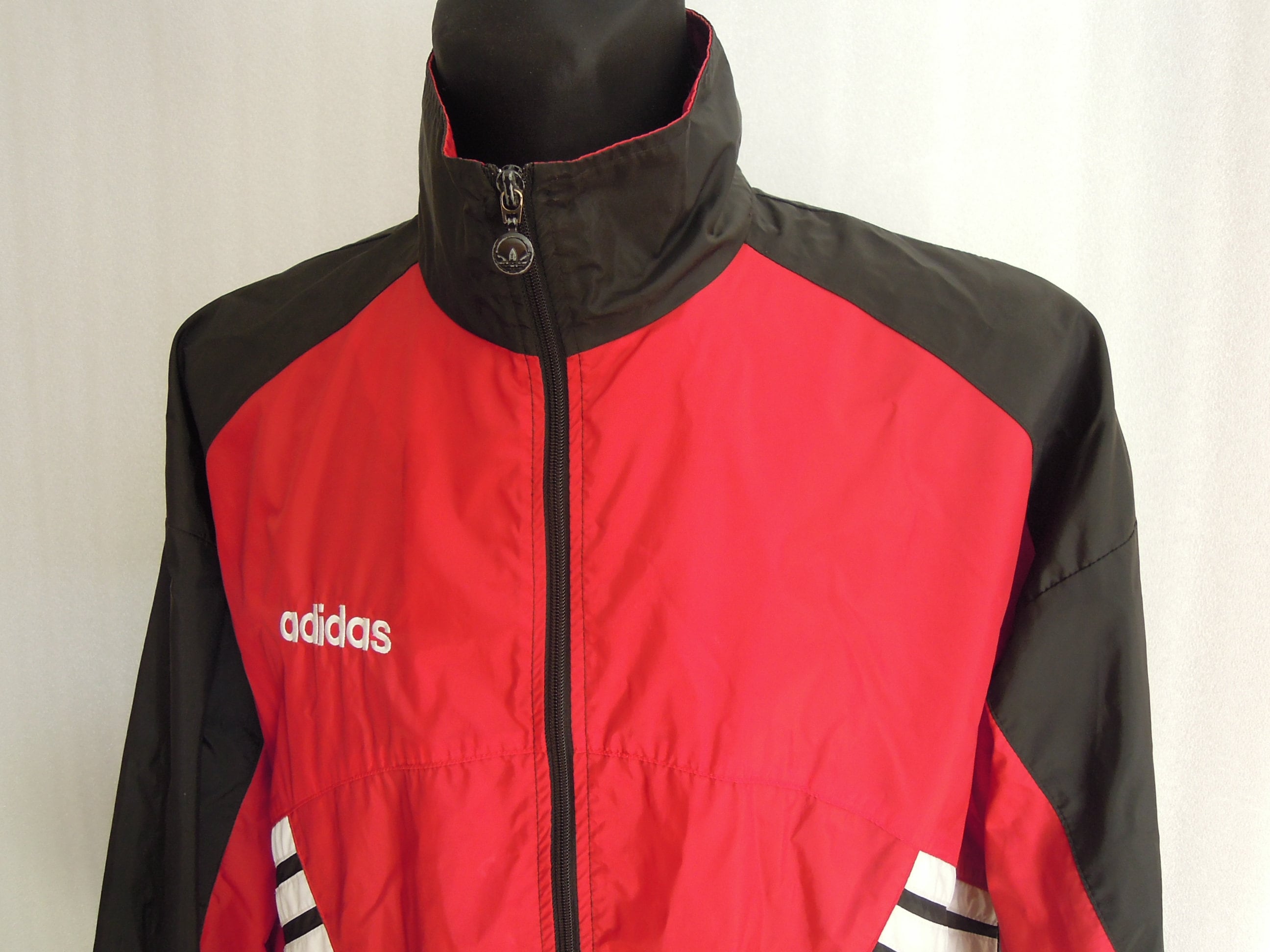Adidas track jacket black red new arrivals