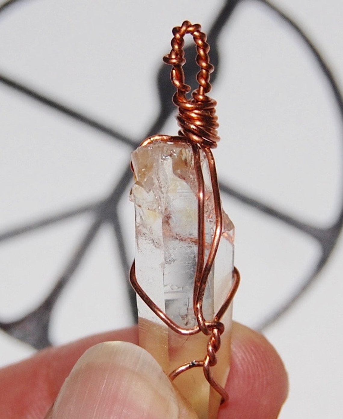 Quartz Crystal Raw 100 Copper Wrapped G4 Golden Etsy
