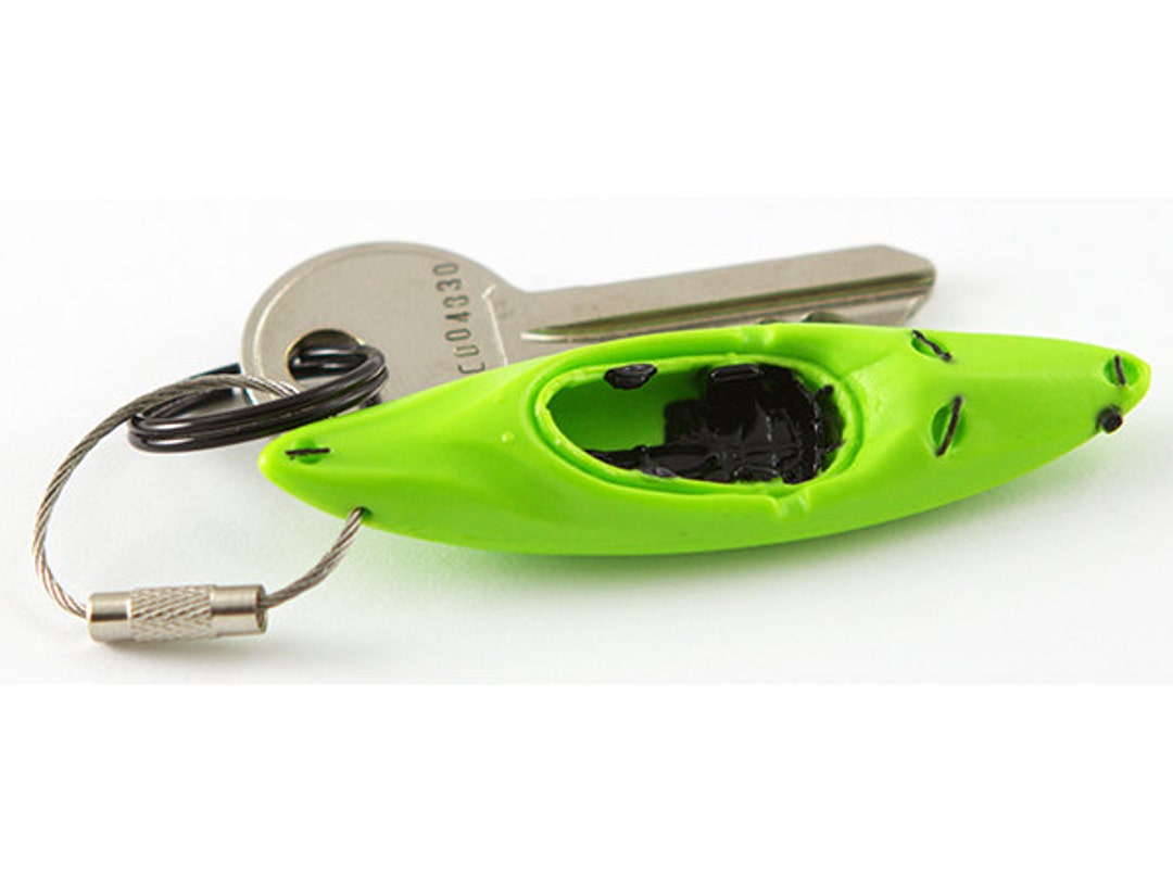 Whitewater Kayak Keychain 5 Colors Flexible Plastic PVC With Stainless