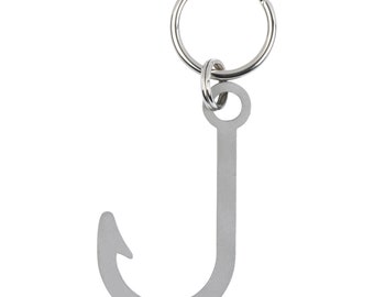 Fish Hook Lure Keychain – Durable Stainless Steel – Laser cut - hand finished - Fishing Key Chain – Gift