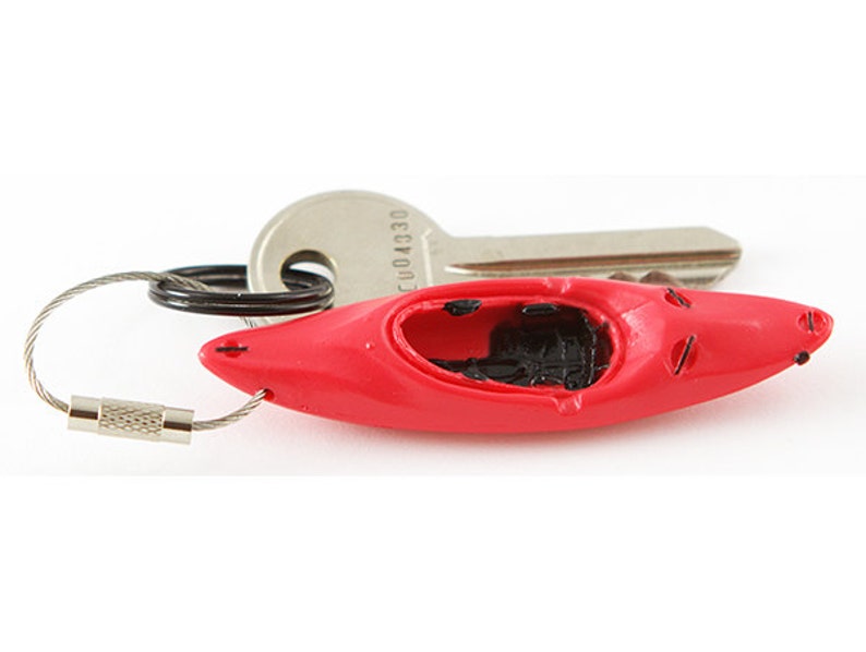 WhiteWater Kayak Keychain 5 Colors Flexible Plastic PVC with stainless steel ring Kayaking Paddling accessories outdoor key gift image 4