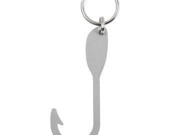 Kayak Fish Hook Lure Keychain - Durable Stainless Steel – Laser cut – Hand finished - Kayak Fishing Lure Key Chain - Gift