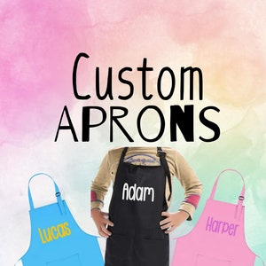 Kids Aprons/ Custom Apron/ Children Apron/ Personalized Apron/ Kitchen Apron/ Play Apron/ Name Apron/ Kids Art Apron/ Party Aprons/Kid Favor