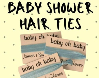 Babyparty Gastgeschenke / Babyparty Thema / Anpassen / Elastische Haargummi / Knitterfreie Haargummi / Personalisiert / Babyparty-Haarbänder / Babypartygeschenke