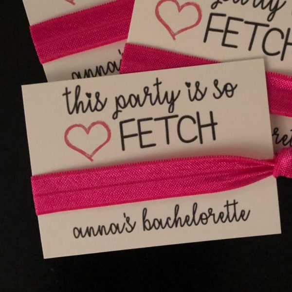 Bachelorette Party Favors /Mean Girls Favors/ This Party is So Fetch/Party Favors/Elastic Hair Tie/Hair Tie/Mean Girls/ Fetch/ Burn Book