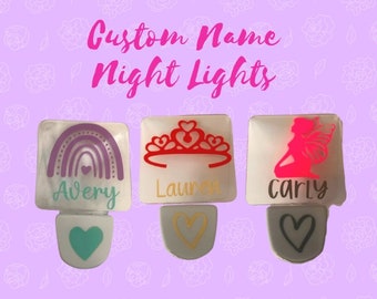 Girls Custom Night Light/ Kids Night Light/ Princess Crown/ Princess Theme/Rainbow Bedroom/ Children's Night Light/ Nightlight/ Fairy Theme